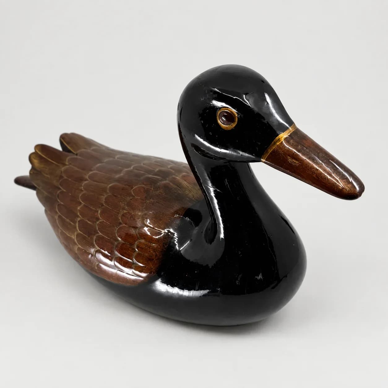 Sujet Canard en Céramique Émaillée Vernie – Décoration Vintage Style Appeau