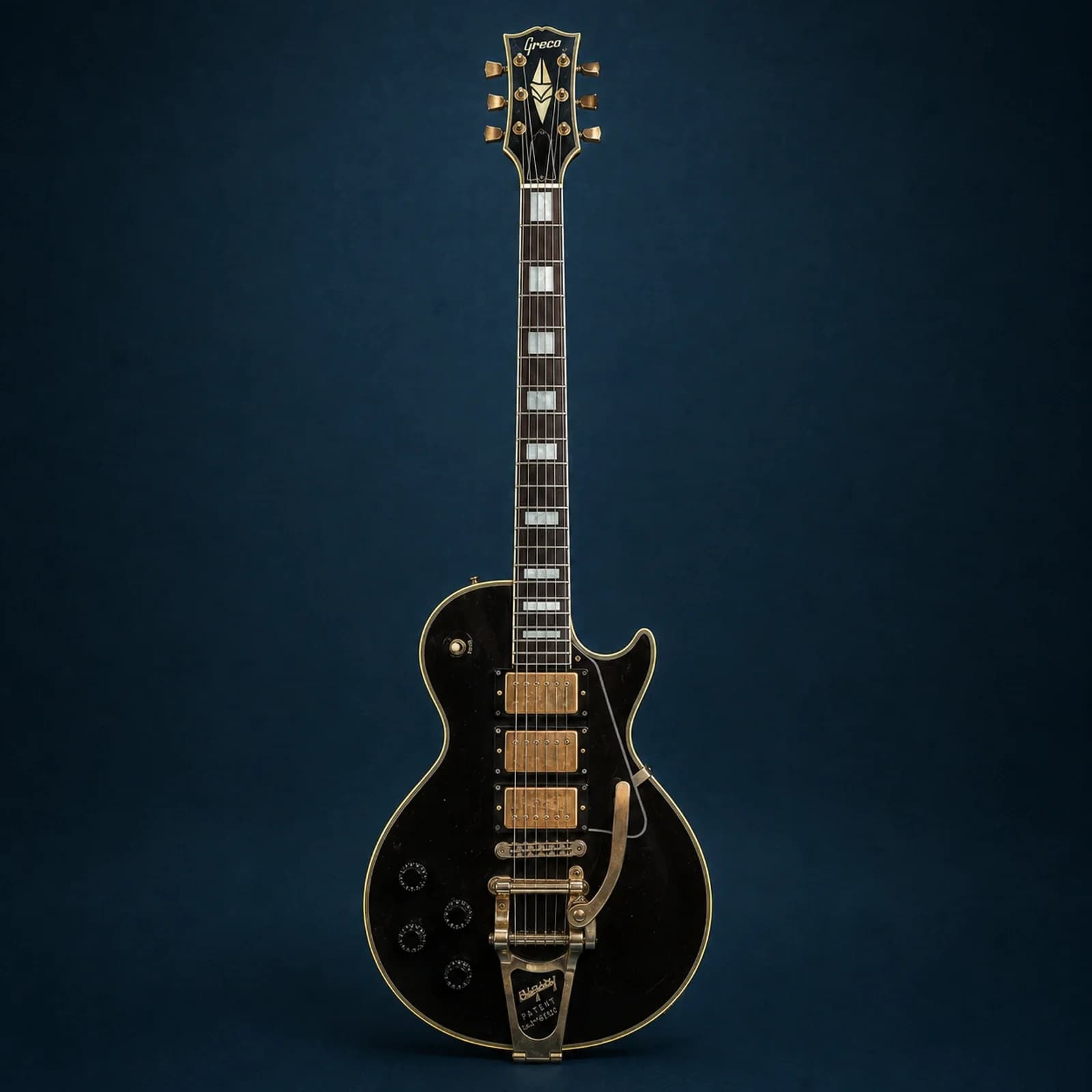 Greco Black Beauty – 3 micros – vibrato Bigsby